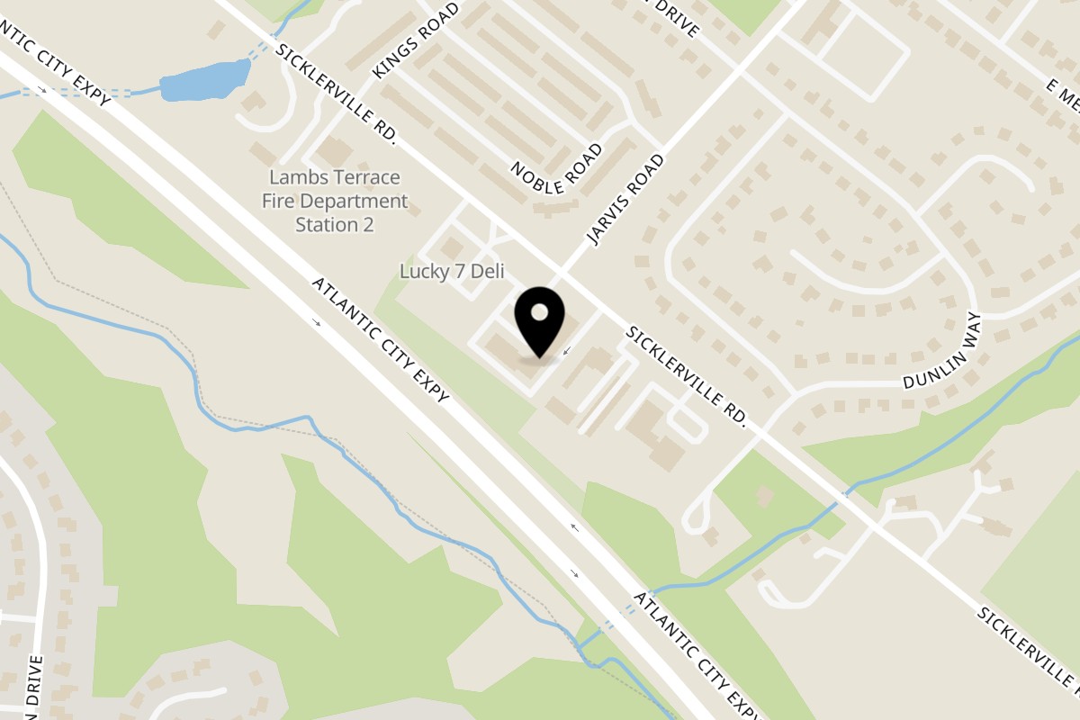 Map showing the location of Not Just Pizza - NJ on 1715 Sicklerville Rd in Sicklerville