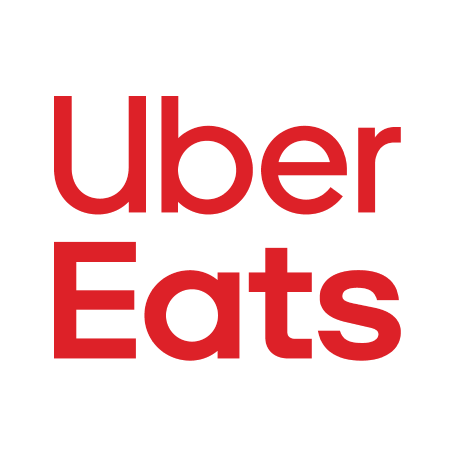 Uber eats logo in red and white.